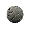 铜面凹字心形LOGO四合扣